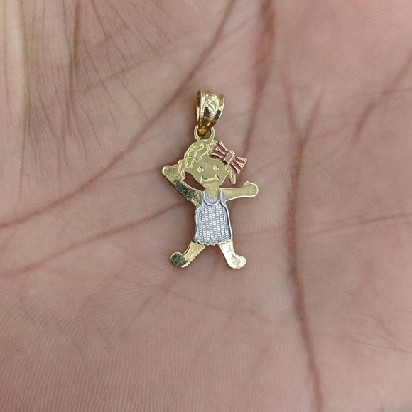 10kt Real Gold Girl Pendant